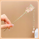 Duti children's ancient style Hanfu headdress super fairy-step rocking hairpin girl's sweet horse face skirt temperament hairpin hair accessories girl 12# flower blooming pinellia