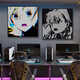 
Chengzai aokizy hanging painting trendy black and white living room sofa background wall decoration painting e-sports room cartoon bedroom bedside painting JD13972 30*30 texture oil canvas ps black frame