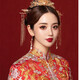 Dingjing bride Xiuhe dress headdress golden phoenix crown new Chinese style wedding tassel hair accessories high-end crown earrings set accessories