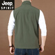 JEEP SPIRIT吉普2025春秋季薄款宽松马夹男休闲男外套登山钓鱼多口袋速干马甲 9902卡其色 4XL 适合体重185-200斤左右