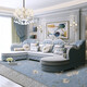 European sofa art combination living room double guixian large apartment modern simple simple European solid wood 2025 new sofa 829 fabric sofa [light blue 3.6 meters]