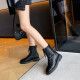 ZHR Martin boots for women, British style, Korean version, versatile Internet celebrity short boots, women's heightening, slimming, convenient rear zipper, soft and comfortable women's boots, plus velvet, optional N61 black 37