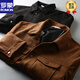 ROMON high-end export quality retro suede American lapel casual work jacket men's new product leather color L (145-160Jin Jin equals 0.5kg)