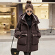 Bailanjiao down jacket women's mid-length 2025 winter women's new style small high-end loose thickened white duck down jacket brown M (recommended 100-135 Jin Jin equals 0.5 kg)