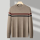 NOSSKISS luxury high-end brand men's pure wool sweater men's 2025 new half turtleneck trendy casual striped sweater Yunwa Gray M 170