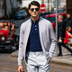 Mr. Bu spring and autumn style men's long-sleeved pure cotton T-shirt patented eight-character collar business casual men's clothing BT11972 deep sea blue XL (180)