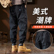 Neues Gleichgewicht Schwergewichtsarbeitshose für Männer 2025 Frühlings- und Herbst neue amerikanische Modemarke Loose Bindungen lässig Harun Long Hosen FJ1662 ~ Gray Army Regular 30