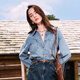 Betu women's autumn new shirt Hong Kong style washed versatile denim shirt jacket women 2408T43 denim color M
