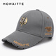 MONAITTE hat men's autumn new trendy outdoor peaked cap big head fashion sports hard top four-season sun protection hat baseball gray (four seasons) regular size (54-60CM)