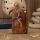 Simple / nature handmade pure cowhide key bag men's genuine leather multi-functional car key bag vegetable tanned leather coin purse waist zipper small bag brown
