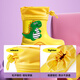 Smallly children's rain boots for boys and girls waterproof rain boots for babies lightweight non-slip water shoes for children children cartoon water boots [upgraded elastic mouth] yellow cute dinosaur size 18 size 18cm inside length 18cm