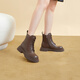 Qianbaidu thick-soled Martin boots for women's new autumn and winter height-enhancing versatile short boots for women's shoes fashionable British style brown 38