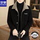 ROMON high-end winter gold mink jacket men's lapel thickened handsome woolen coat fashionable warm down jacket black M