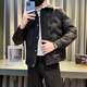 
Jessons down cotton jacket men's winter fashion brand thickened short cotton jacket 2024 new trendy and handsome warm cotton jacket 6623 meters white XL (125-140Jin[Jin equals 0.5 kg])