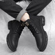 Shidmta Frühlings- und Herbst-Trend-Vielseitige Männerschuhe High Top Martin Boots Herren bequemer Kleidung-resistente Freizeitschuhe Männer dicker Sohle nicht rutschfeste Schuhe Männer 9923 Schwarz (plus Fleece) 43