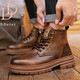 Botas Ddeiet Martin New Light Luxury High Top Outumn and Winter New British Middle Top Motorcycle Work Work Shoes Landy Shoes Men's Shoes Dark Brown 41 Sports Sports Tamaño
