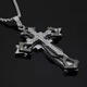 Cai Leiya European and American fashionable men's domineering cross necklace men's trendy hip-hop student pendant niche design sweater chain Holy cross necklace