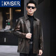 Chaqueta de cuero genuina de Kaiser (Kaiser) para hombres que acogen chaqueta de cuero genuina para la capa de la cabeza de hombre de la cabeza de vaca de la capa media de la solapa retro para hombres, la chaqueta del viento de los hombres negros 180/2xl adecuado para el peso 145-160Jin [Jin equivale a 0.5 kg]