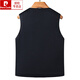 Pierre Cardin high-end goose down vest wool vest men's down vest thickened vest dad winter warm woolen jacket black 180/XL recommended 145-160Jin Jin equals 0.5 kg