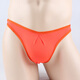 Men's ice silk underwear sexy transparent thong men's low-waist briefs men's U-convex breathable sexy underwear red one size