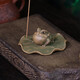 Hidden Pot Tianxia Zisha Tea Pet Ornaments Boutique Can Raise Tea Table Tea Table Ornaments Tea Set Accessories Lotus Leaf Incense Tea Play Golden Toad Cover Set Harmony Produces Wealth
