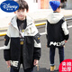Disney (Disney) Boys Autumn and Winter Jackets 2025 New Children's Mid-Length Windbreaker Casual and Fashionable Velvet Thickened Big Children's Cotton Clothes Blue New Windbreaker Plus Velvet Thickened 160 Recommended Height Around 145-155 cm