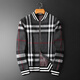 Mr. Guan Herbst und Winter High-End-Männer-Woll-Woll-Strickjacke Business Casual Classic Plaid gedruckter Reißverschluss Sweater 98126 Khaki 4xl
