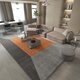 Gudie's new living room carpet, bedroom, modern light luxury coffee table carpet, fully covered bedside room, stain-resistant, easy to care for, non-slip, CH-C280 orange gray-Belgian loop pile cotton 80*200cm (bedside carpet) soundproof, no-wash ready