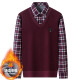 Prenomen Winter Winter Warm Wen Men Middle-Eby Plus de terciopelo engrosado Camiseta de manga larga Collar empalmado Top Daddy Suit 15619 XL