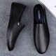 CLOHOO leather shoes men's spring and summer business casual shoes men's comfortable beanie shoes formal soft sole driving one-on-one men's shoes black 40 leather shoe size