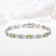 GEM STONE KING 4 carat green peridot bracelet for women 925 silver colored gemstone bracelet as a Women's Day gift for wife 925 silver plated platinum