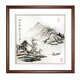 Celebrity calligraphy and painting Dou Fang Chinese ink landscape painting Living room Feng Shui painting Backer painting Hand-painted authentic restaurant entrance decorative painting Jiangshan Chunxiao 60*60cm (purely hand-painted authentic + plexiglass)