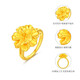 Mengjinyuan Gold Ring for Women 5D Hard Gold Pure Gold Peony Flower Ring for Women for Wife and Girlfriend No. 16 Circle Approximately 1.35g