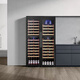 Bacchus wine cabinet with double doors, 150 bottles, thermostatic cabinet, home commercial tea cabinet, frozen beer, champagne, whiskey ice bar, double-door built-in wine storage, large living room, villa, combination cabinet, left full wooden shelf + right hanging cup 416L YC-208 air-cooled compressor four temperature zones