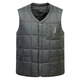 (80% white duck down) Autumn and winter men's down vest for dad, thin and warm vest, sleeveless vest for middle-aged and elderly people, navy blue (80% white duck down) 2XL (140-160)