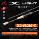 飞蚂蚁X-SuperLight pro轻竞系列虫竿LIGHT高感度黑坑野钓鳜鱼鲈鱼精细 2.03m 24款X2-682MC-枪柄两节 飞蚂蚁路亚竿