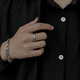 Mobius Retro Ring Men's Trendy Single Ring Niche Design Men's Opening Adjustable Ring Cold Wind Tail Ring Endless Ring [Opening Adjustable]