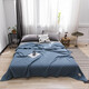 Nanjiren cotton towel quilt pure cotton summer cool quilt summer office single thin air conditioning quilt children baby nap blanket blue plain towel quilt 200X230cm