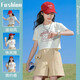 Pig Pitt (Pig/Peter) Mangas cortas para niñas Summeres cortos 2025 nuevo juego de estilo coreano Camiseta infantil Girls Cuerpo delgado 9889 White 160 cm