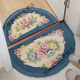Xingwan semicircular floor mat bathroom semicircular floor mat room door mat toilet door door anti-slip absorbent foot mat living room field flocking flower cut tassel style-rose red 40x60CM (semicircle)