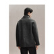 Peacebird Men's Woolen Coat Men's Winter Loose Short Casual and Polyvyle Texture Grey Dark Grey M