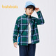 Balabala children's long-sleeved plaid shirt autumn and winter new style inner style college trendy boys and older children green and blue tone-00448 120cm