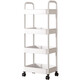 Nifeng trolley storage rack floor-standing kitchen bathroom mobile snack bathroom multi-layer bedroom bedside storage storage rack 3 layers white - small size 18cm