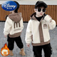 Disney Boys Autumn and Winter Jackets Plus Velvet and Thickened New Fashionable Baby Hooded Tops Winter Polar Fleece Cotton Jackets Brown 150 Recommended Height 135-145cm
