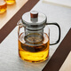 Mesni Teapot Glass Teapot Set Tea Maker Kung Fu Short Cup Dark Color Thickened Glass Flower Teapot