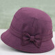 中老年女帽春秋盆帽渔夫帽休闲布帽老人帽子奶奶时装帽女士遮阳帽 紫红