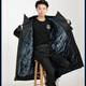 Kuangqi Extra Long Military Coat Service Coat Winter Men's Coldproof Cotton Coat Thickened Detachable Labor Protection Waterproof Coat Black Velvet Coat Extra Long With Hood Extra Long 135cm