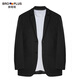 Fat Brother Plus Size Men's Black Gold Light Luxury Series Men's Casual Suit Jacket Plus Fat Extra Large Business Formal Wedding Suit Black Single Suit (Thick Style) 6XL (270-300Jin Jin is equal to 0.5kg)