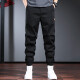 Zehn Kranbindungen arbeiten Hosen Männer lose trendige Frühlings- und Sommer-Freizeithosen Männer elastischer großer Hose Hose Hosen Herrenbeine Bindungen Schwarz dünn (Sommerdünn) 4xl (210-230jin [Jin gleich 0,5 kg])