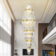 Shilan Villa Wohnzimmer Kristall Lampe Hotel Lobby Großer Kronleuchter Duplex Gebäude Hohllicht Luxus-Spiraltreppe Langes Kronleuchter 6626 Durchmesser 70*250 cm-treie Farbenfarbe Licht